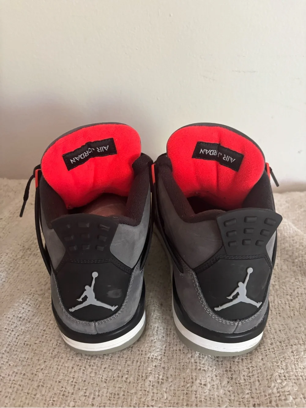 Jordan Retro Sneakers - Grey with Black and Red Accents